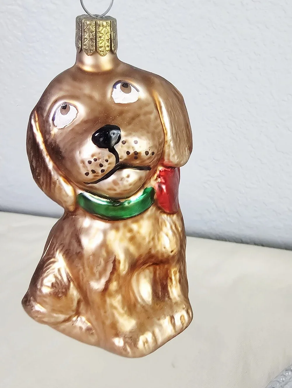 Vintage Hand Blown Glass Dog Ornament Set Dalmatian Spaniel Boxed Christmas